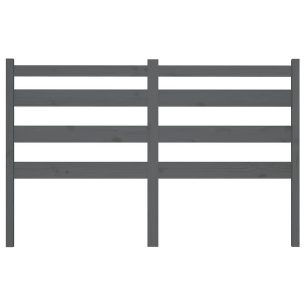 vidaXL Горна табла за легло, сива, 156x4x100 см, бор масив