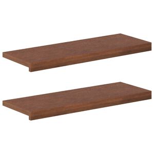 vidaXL Стъпало 2 бр. 70 x 25 x 2 cm Тъмен кафяв Масивен дъб