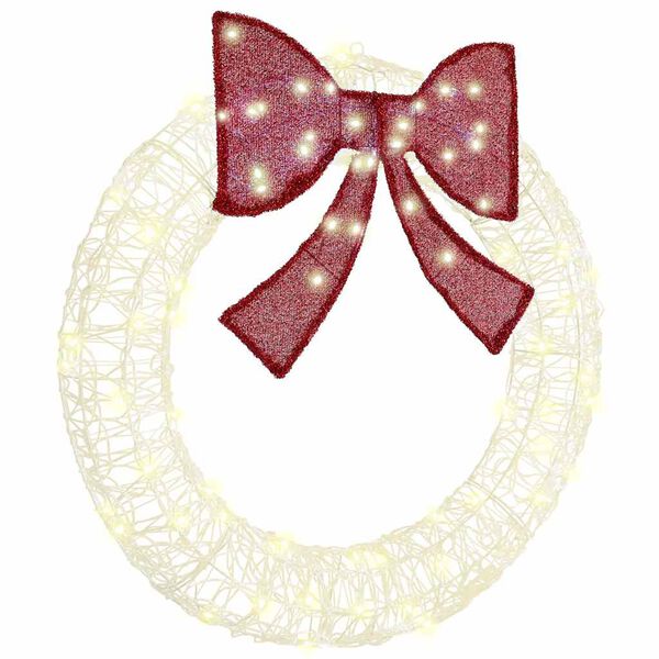 vidaXL Венец с 80 LED светодиода Топло бяло 92 x 92 x 9,5 см Акрил