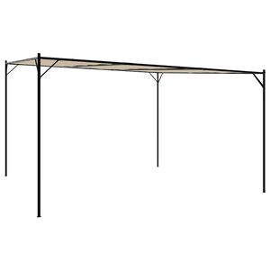 vidaXL Шатра, бежова, 4x4 м, 180 г/м&sup2; , плат и стомана