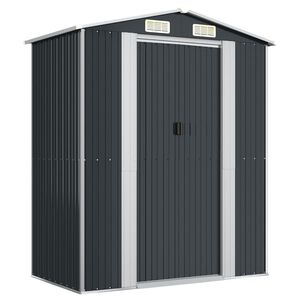 vidaXL Градинска барака антрацит 192x108x223 см поцинкована стомана