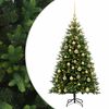 vidaXL Изкуствена коледна елха с топки 120 см 150 LED светодиода