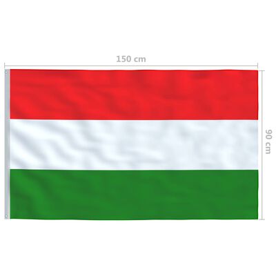 vidaXL Флаг на Унгария и алуминиев флагщок, 6 м