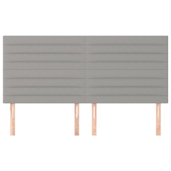 vidaXL Табла за легло, светло сива, 200x5x118/128 см, плат