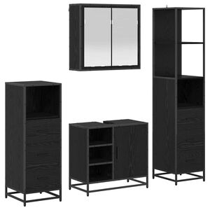 vidaXL Комплект мебели за баня 4 бр. Черния дъб 65 x 33 x 60 см