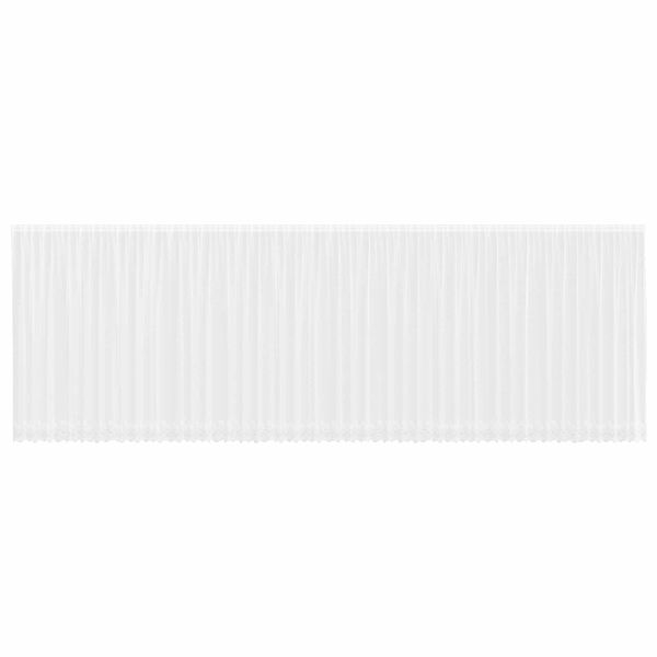 vidaXL Перде от дантела С завеси Флорален Бяло 240 x 1200 см Полиестер