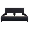 vidaXL Рамка за легло с LED, черна, изкуствена кожа, 140x200 cм