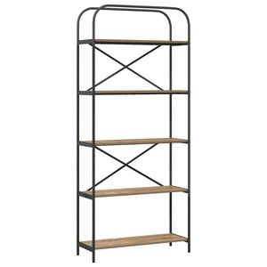 vidaXL Рафт за книги Дъб 80 x 30 x 183 см Инженерно дърво