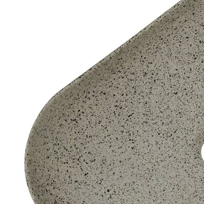 vidaXL Мивка за плот, сив, правоъгълна, 48x37,5x13,5 см, керамика