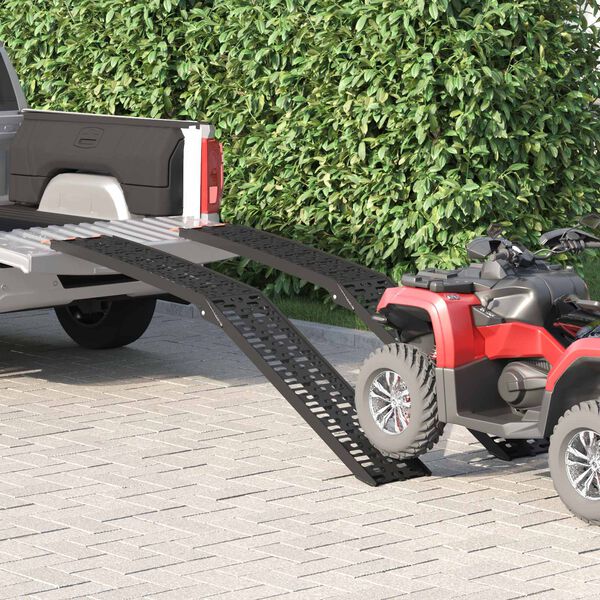 vidaXL Рампа за натоварване 2 pcs Черно 222 x 29 x 14 см Алуминий