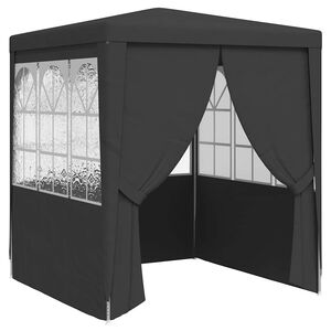 vidaXL Професионална парти шатра със стени 2x2 м антрацит 90 г/м&sup2;