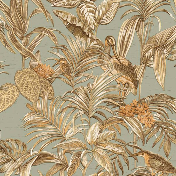 DUTCH WALLCOVERINGS Тапет "Райска птица", Teal синьо
