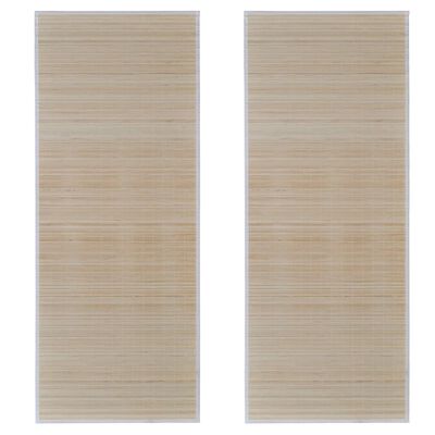 vidaXL Правоъгълни естествени бамбукови килими 2 бр 120x180 см