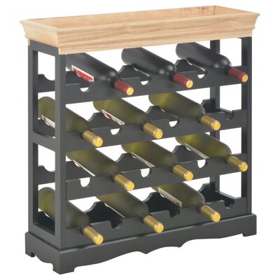 vidaXL Шкаф за вино, черен, 70x22,5x70,5 см, МДФ