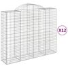 vidaXL Габионни кошници арка 12 бр 200x50x160/180см поцинковано желязо