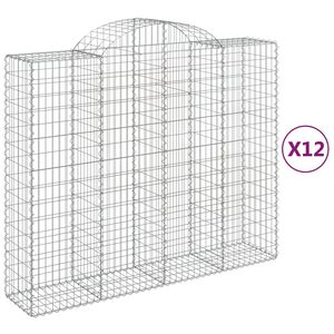 vidaXL Габионни кошници арка 12 бр 200x50x160/180см поцинковано желязо