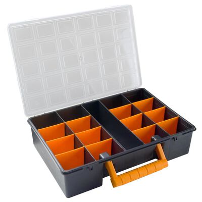 vidaXL Асортиментни кутии 2 бр с подвижни разделители 360x250x85 мм PP
