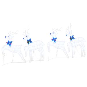 vidaXL LED елени 4 бр. Бяло 45 x 19 x 65 см текстил