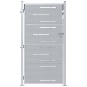 vidaXL Градинска врата Сребрист 96 x 180 см Неръждаема стомана
