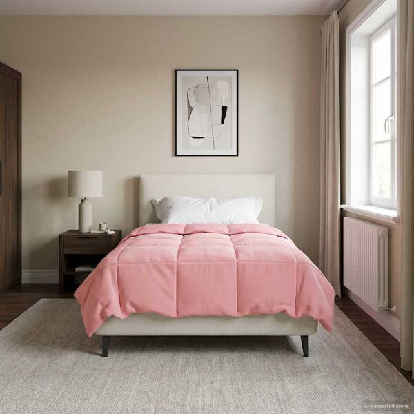 vidaXL Пълно годишно юрганче Патичено Розово 140 x 220 cm Микрофибър