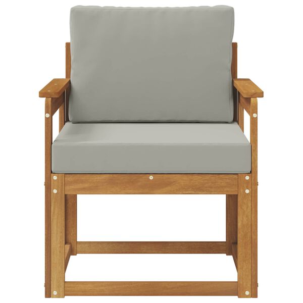 vidaXL Външен диван Солидно акациево дърво и полиестер