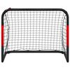 vidaXL Футболна врата с мрежа, червено и черно, 90x48x71 см, стомана