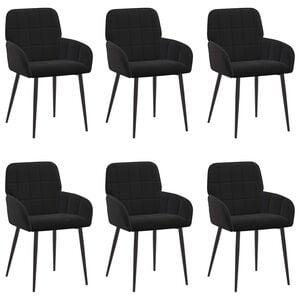 vidaXL Обедени столове 6 pcs Кадифе Черно 57 х 50 х 85 см