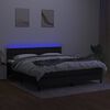 vidaXL Боксспринг легло с матрак и LED, черно, 180x200 см, плат