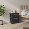 vidaXL Нощни шкафчета, 2 бр, черни, 38x28x45 см, дърво от пауловния