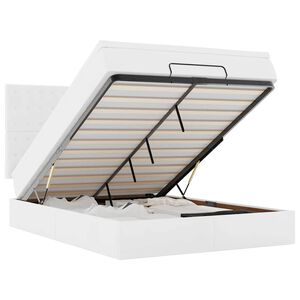 vidaXL Османско легло с матрак Бяло 140x190cm изкуствена кожа