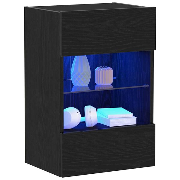 vidaXL ТВ шкаф 2 pcs Черно 40 x 30 x 60.5 см Инженерно дърво