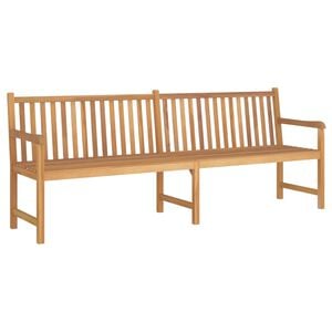 vidaXL Градинска пейка, 228 см, тиково дърво масив