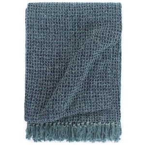 vidaXL Декоративно одеяло, памук, 125x150 см, индигово синьо