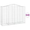 vidaXL Габионни кошници арка 40 бр 200x50x140/160см поцинковано желязо