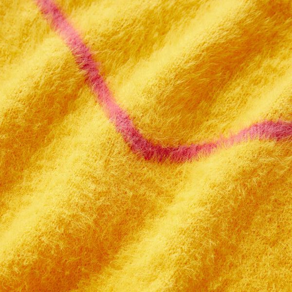 Детски плетен пуловер, тъмна охра, 92