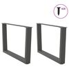vidaXL Крака за масичка за кафе, V-образна, 2 бр., антрацит, 70 x (42-43,3) см, стомана