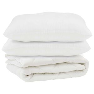 vidaXL Завивка с възглавница 3 pcs Бяло Микрофибър