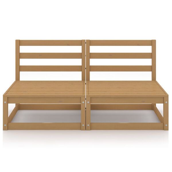 vidaXL Градински 2-местен диван, меденокафяв, бор масив