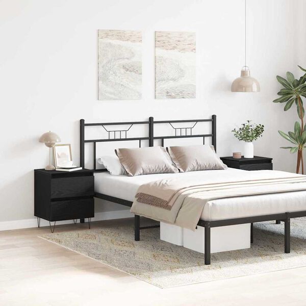 vidaXL Нощен шкаф 2 pcs Черен дъб 40 x 35 x 50 см Инженерно дърво