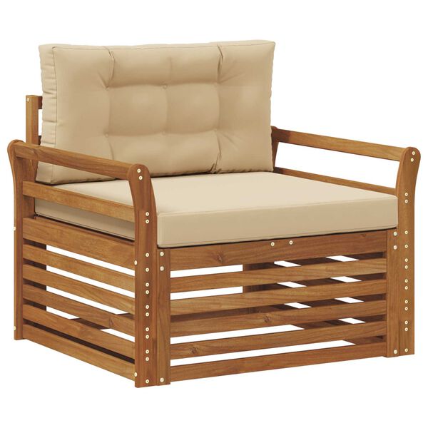 vidaXL Комплект дивани за открито Солидно акациево дърво и полиестер