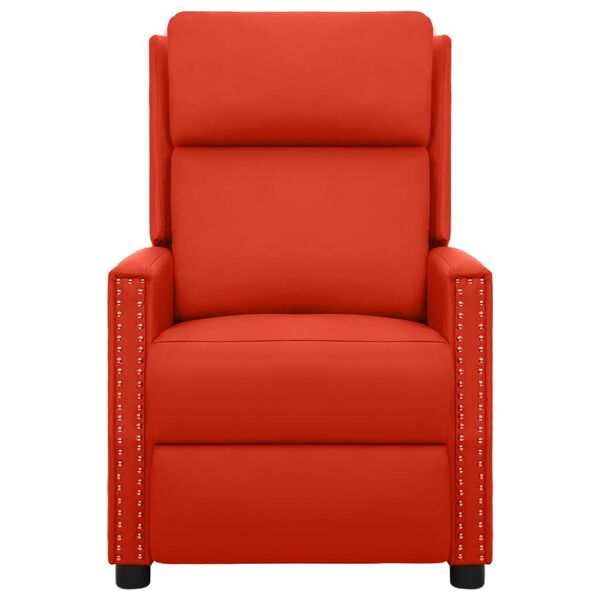 vidaXL Електрически масажен стол, червен, изкуствена кожа