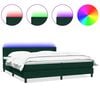vidaXL Боксспринг легло с матрак и LED, тъмнозелено, 180x220 см, кадифе
