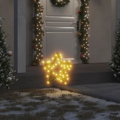 vidaXL Коледни светещи украси звезди с шипове, 3 бр, 50 LED, 29 см