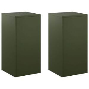 vidaXL Стойка за растения 2 pcs Маслиненозелено 30 x 30 x 60 cm