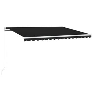 vidaXL Ръчно прибиращ се сенник с LED, 400x350 см, антрацит