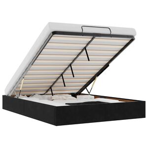 vidaXL Османска рамка за легло без матрак, черна, 140x200 см кадифе