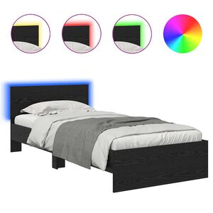 vidaXL Рамка за легло с таблото Черния дъб 90 x 200 cm Инженерно дърво