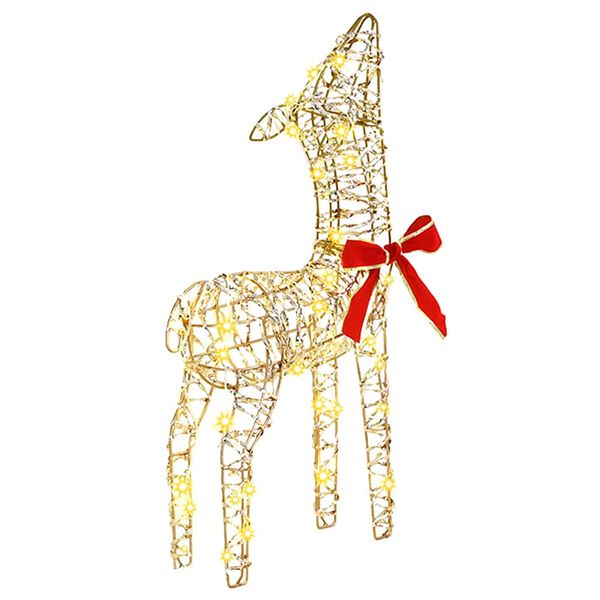 vidaXL Семейство елени 3 pcs Топло бяло 67 x 26 x 127 см PET