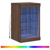 vidaXL Сайдборд с LED светлини, кафяв дъб, 41x37x67 см
