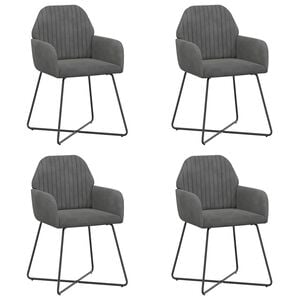 vidaXL Обедени столове 4 pcs Кадифе Тъмносиво 55 x 50 x 84 см